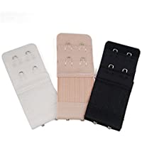 Westeng 3pcs Sujetador Extensiones de Las Correas Blanco Negro y Beige Algodón elástico Suave Duradero Cómodo Bra Banda…